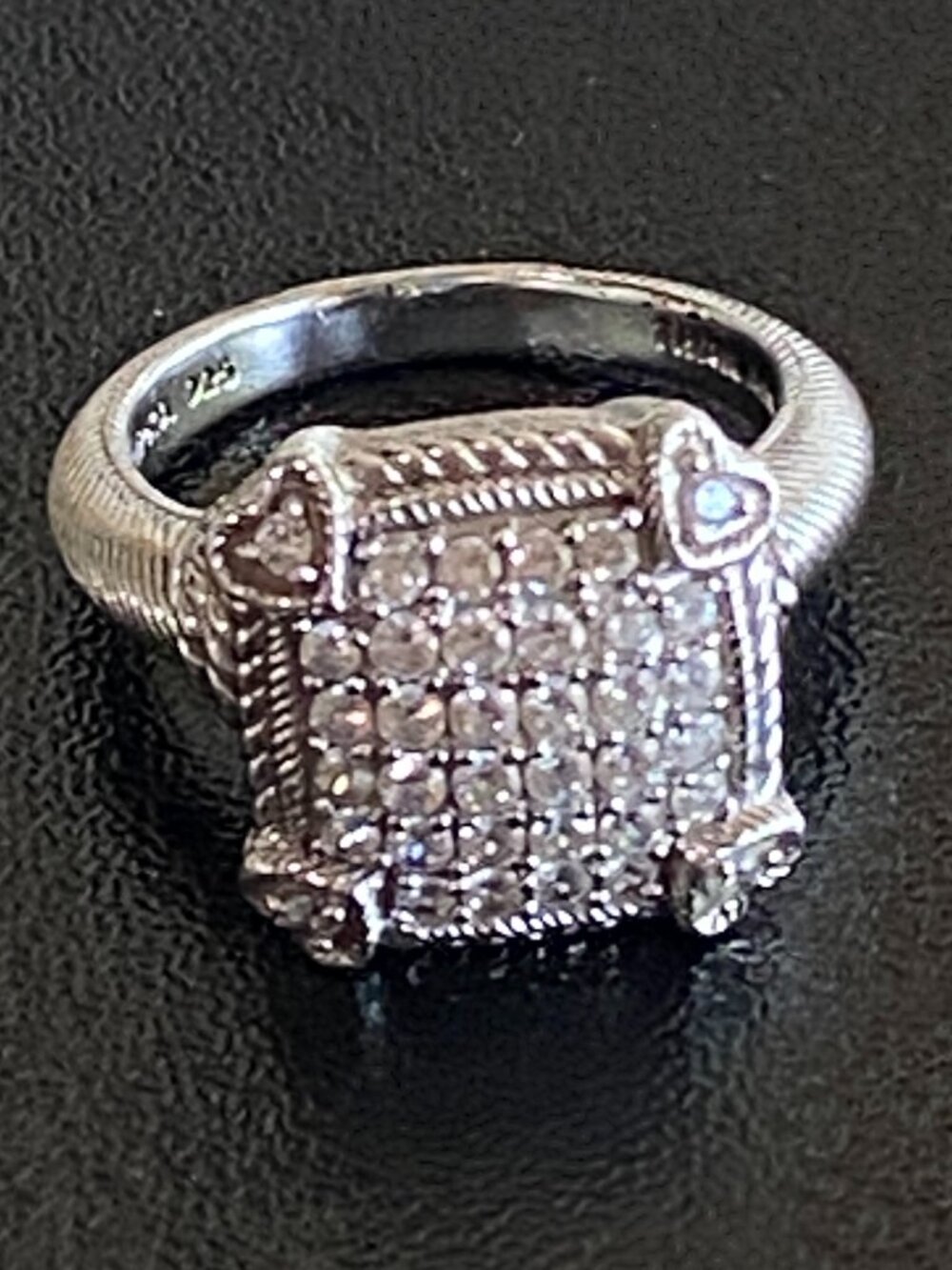 Judith Ripka Sterling Silver CZ Statement Ring 925 Size 8 - Picture 2 of 7